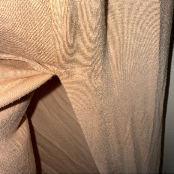 Enzo Costa Exposed Shoulder Maxi Dress In Dark Nude Size Small - Picture 10 of 10